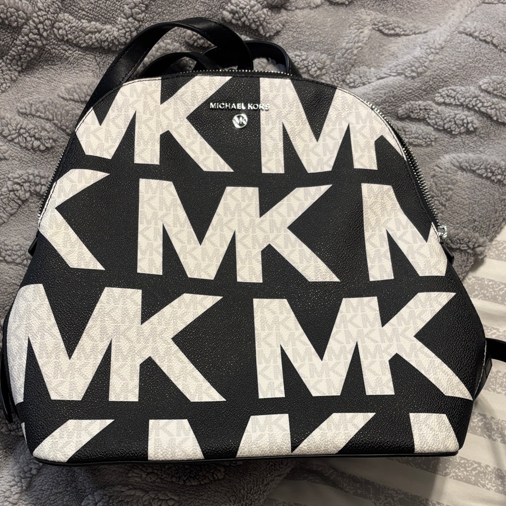 Michael Kors Monogram Black and White Backpack